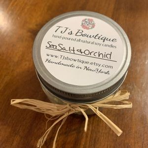 Hand poured sea salt and orchid 4 oz candle
